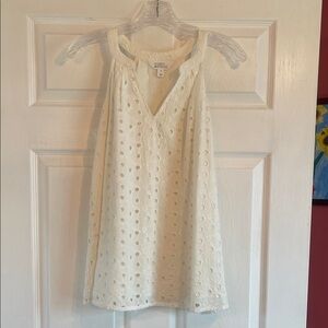 Market & Spruce Cream Eyelet Tank Top